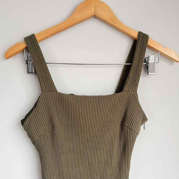 Princess Polly Green Ribbed Seamless Bodysuit Size 8 - Picture 4 of 6